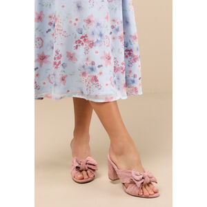 Lulus Dorothea Peach Knotted High Heel Sandals Pink - Size 7